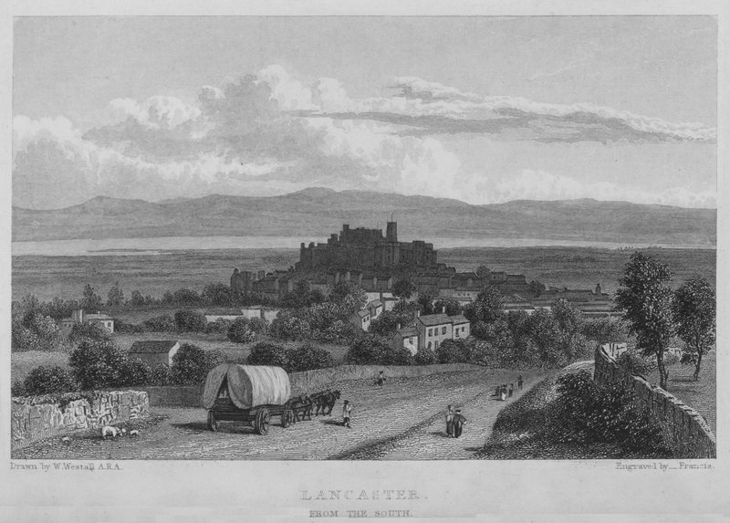 Lancaster, güneyden (gravür) by William (after) Westall