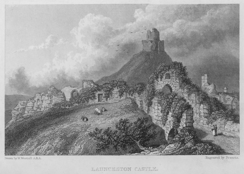 Launceston Kalesi (gravür) by William (after) Westall