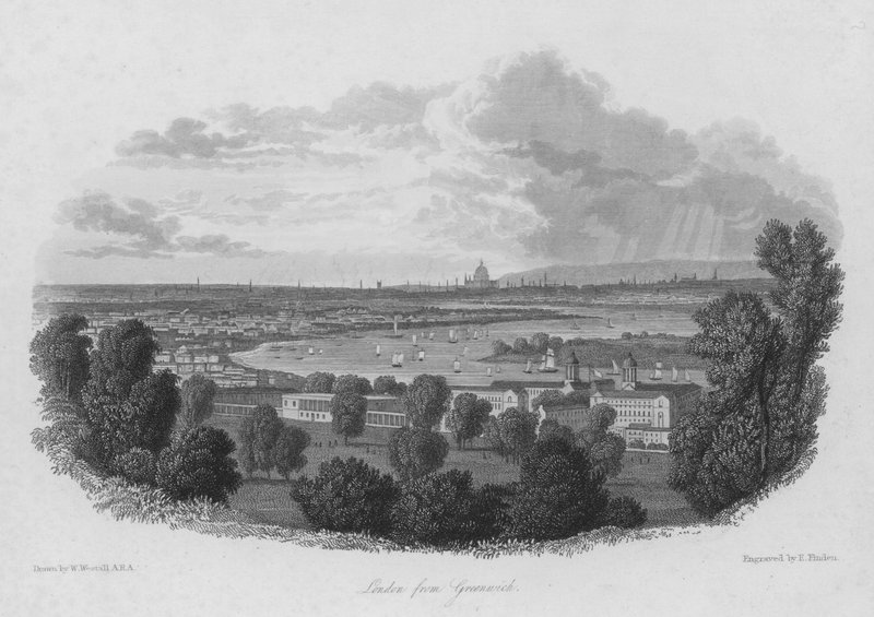 Greenwich'ten Londra (gravür) by William (after) Westall