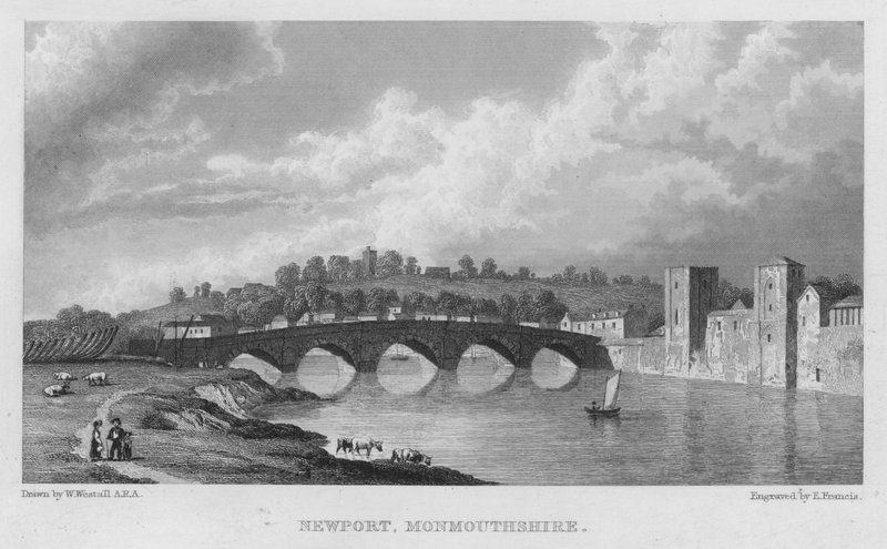 Newport, Monmouthshire (gravür) by William (after) Westall