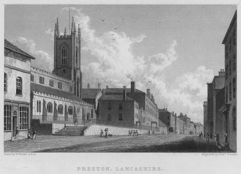 Preston, Lancashire (gravür) by William (after) Westall