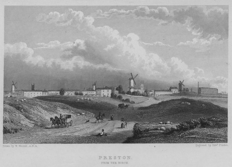 Kuzeyden Preston (gravür) by William (after) Westall