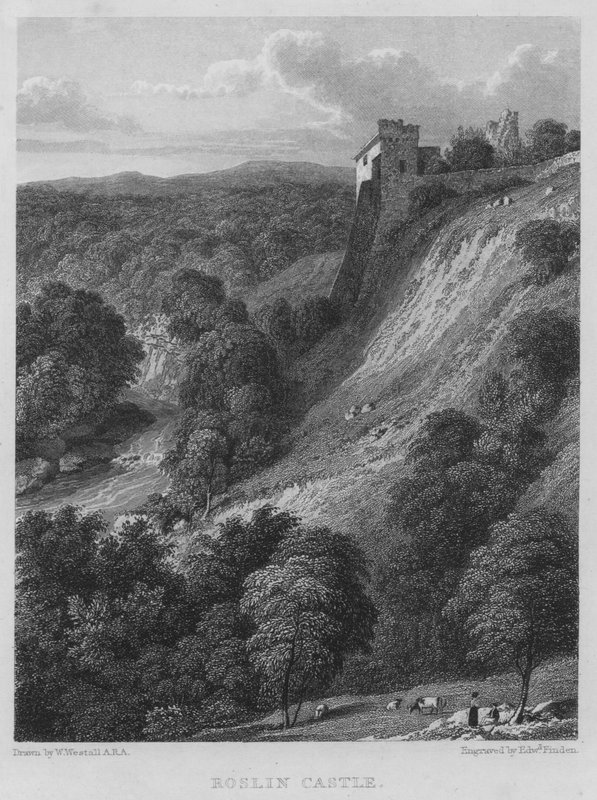 Roslin Kalesi (gravür) by William (after) Westall