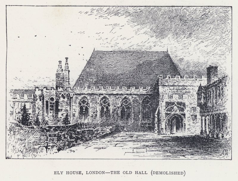 Ely House, Londra, Eski Salon, yıkıldı (gravür) by William Alexander Ansted