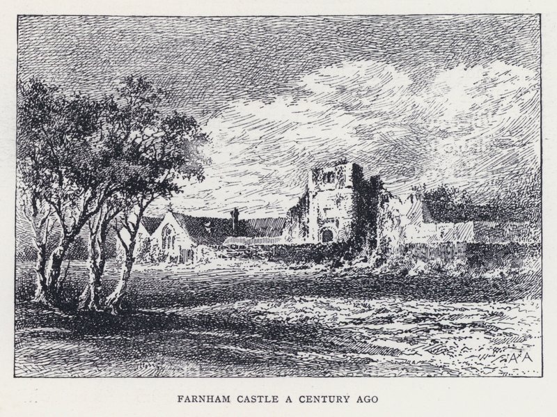 Farnham Kalesi bir asır önce (gravür) by William Alexander Ansted