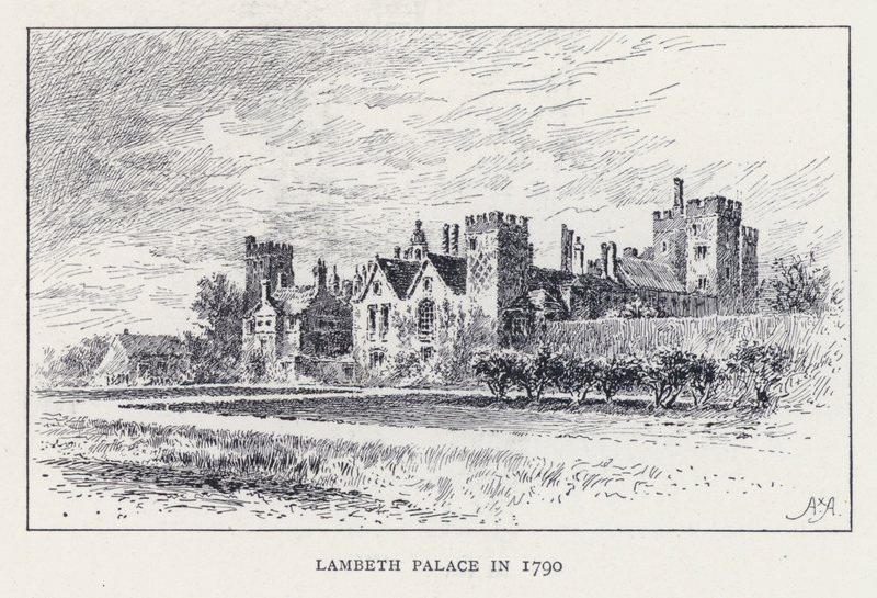 1790 yılında Lambeth Sarayı (gravür) by William Alexander Ansted
