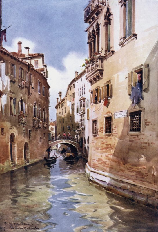 Rio del Olio, Venedik, İtalya (renkli taş) by William Alister Macdonald