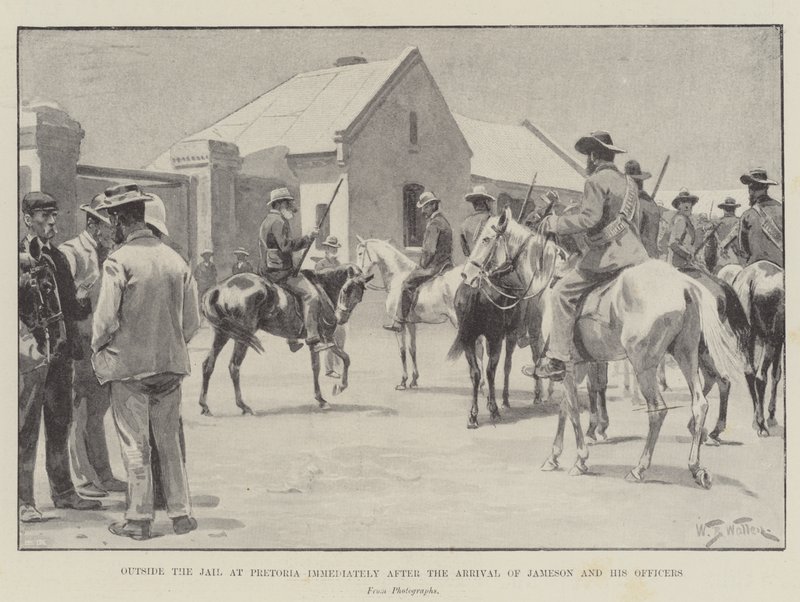 Jameson ve Görevlilerinin Gelişinden hemen sonra Pretoria Hapishanesinin Dışında by William Barnes Wollen