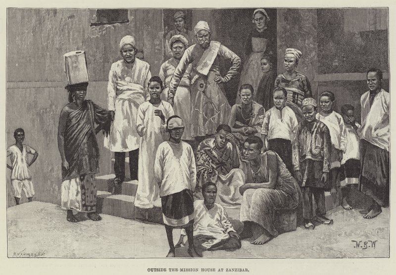 Zanzibar'daki Misyon Evinin Dışında by William Barnes Wollen