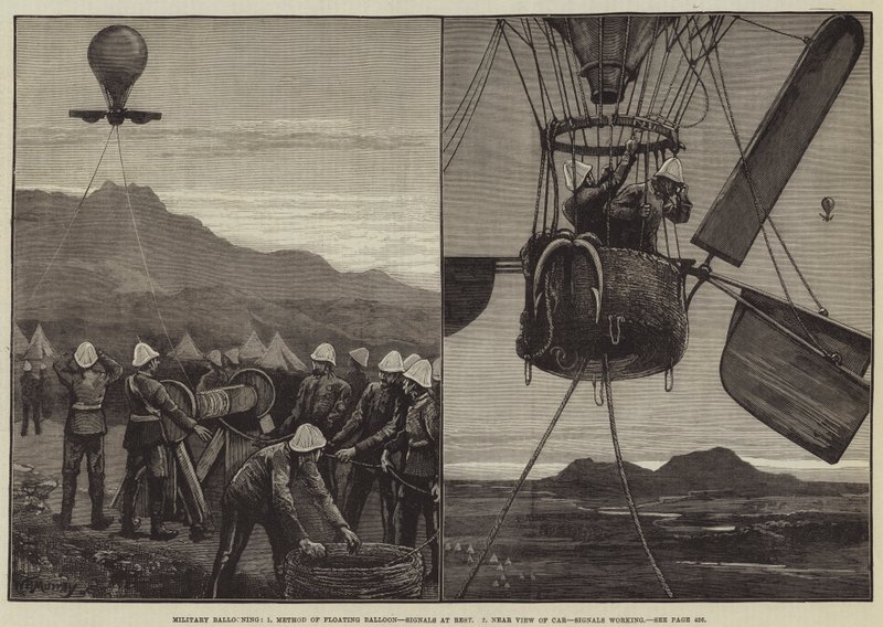 Askeri Balonlama, Yüzen Balon Yöntemi, Duran Sinyaller, Arabanın Yakın Görüşü, Çalışan Sinyaller by William Bazett Murray