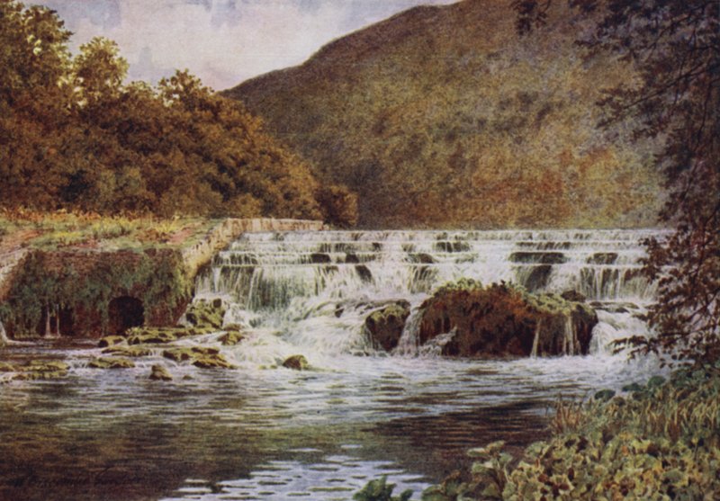 Şelale, Monsal Dale (renkli taş) by William Biscombe Gardner