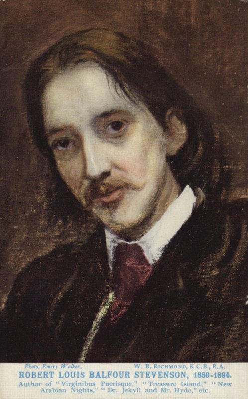 Robert Louis Stevenson (1850-1894), İskoç romancı, şair ve gezi yazarı by William Blake Richmond