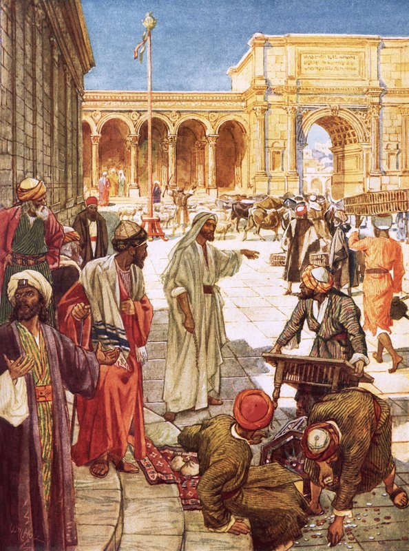 İsa sarrafları tapınaktan sürüyor by William Brassey Hole