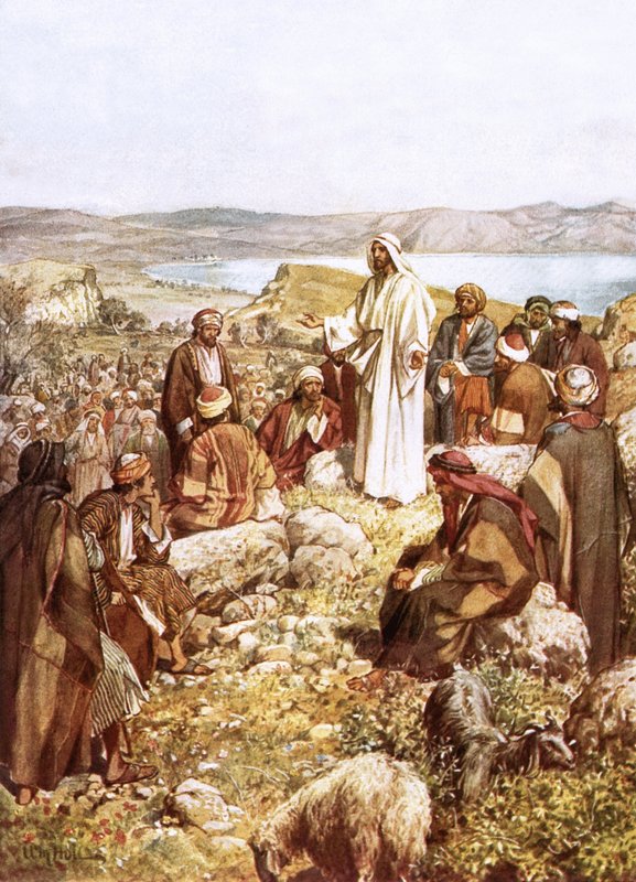 Mesih bu öğrencilere ve başkalarına vaaz veriyor by William Brassey Hole