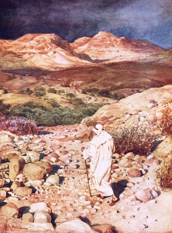 İsa, şeytan tarafından ayartılmak üzere çöle götürülüyor by William Brassey Hole