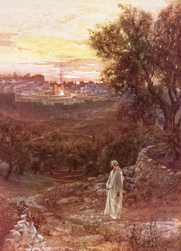 Zeytin dağında İsa by William Brassey Hole