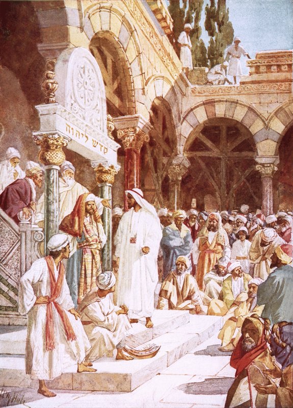 Tapınakta vaaz veren İsa by William Brassey Hole
