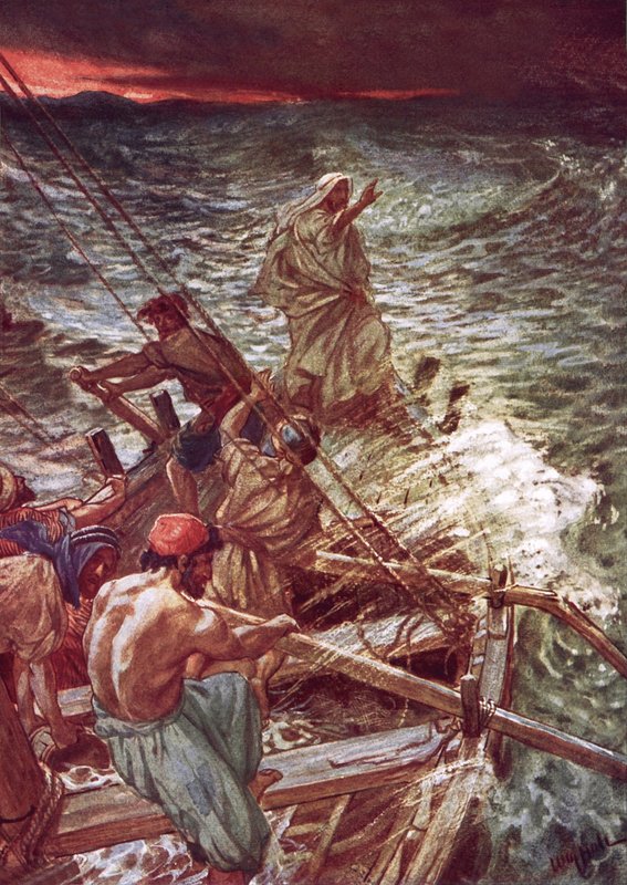 İsa fırtınayı durduruyor by William Brassey Hole