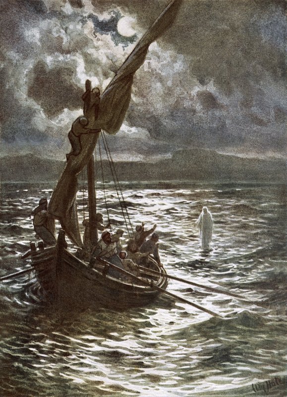 İsa denizde yürüyor by William Brassey Hole