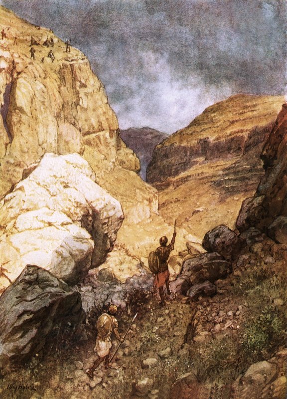 Yonatan Filistlilerin ileri karakollarına meydan okuyor by William Brassey Hole