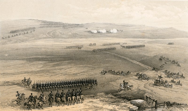 Bulganak tepelerinin süvari meselesi - ilk silah, 19 Eylül 1854 by William Crimea Simpson