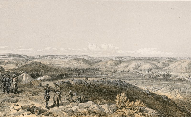 Tchernaya Vadisi, kuzeye bakıyor by William Crimea Simpson