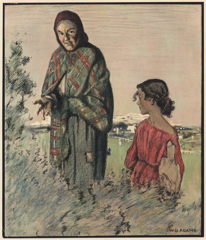 Çingene, "Falını söyle, güzel beyefendi" (renkli taş) by William Dacres Adams