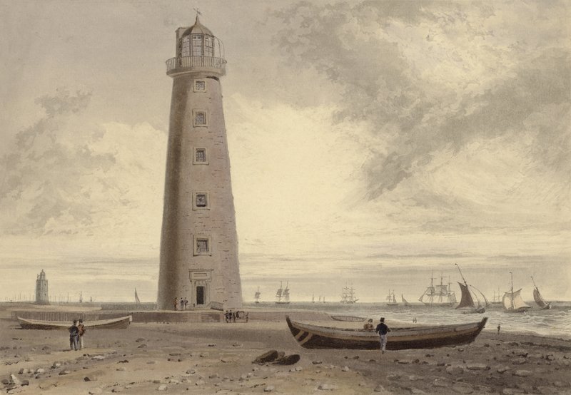 Orford Ness Deniz Fenerleri, Suffolk (aquatint) by William Daniell