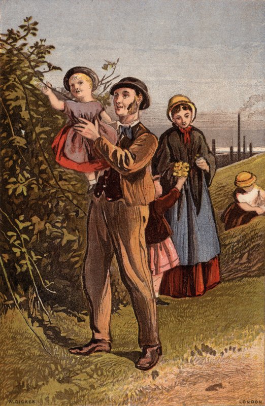 Kır Yürüyüşü: kırsalda aile yürüyüşü (chromolitho) by William Dickes
