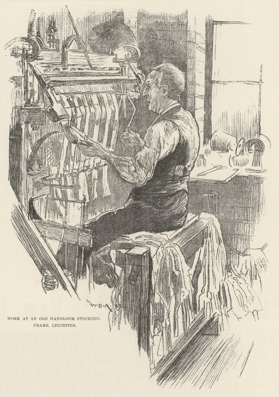 Eski El Dokuması Çorap Çerçevesinde Çalışma, Leicester by William Douglas Almond