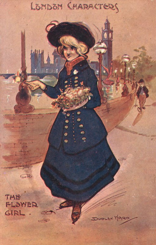 Londra Karakterleri: çiçek kız (renkli taş) by William Dudley Ward