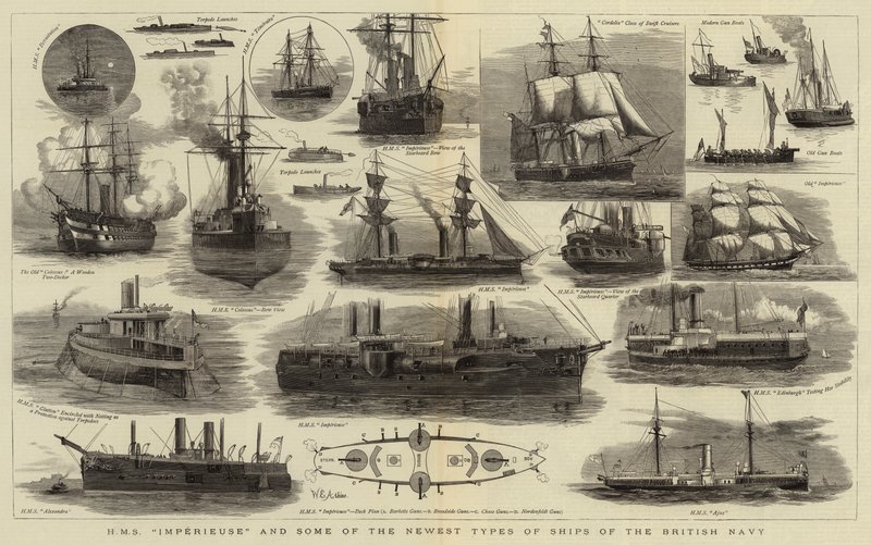 HMS Imperieuse ve İngiliz Donanmasının En Yeni Gemi Tiplerinden Bazıları by William Edward Atkins