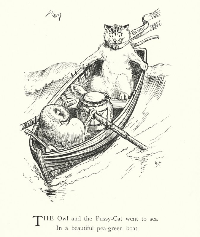 Baykuş Ve Kedi (gravür) by William Foster