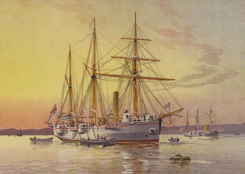 HMS Bramble, 1. sınıf savaş gemisi by William Frederick Mitchell