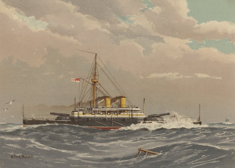 HMS Rodney, 1. sınıf savaş gemisi by William Frederick Mitchell