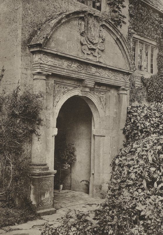 Doorway, The Manor, Upper Swell, Gloucestershire (s/b fotoğraf) by William Galsworthy Davie