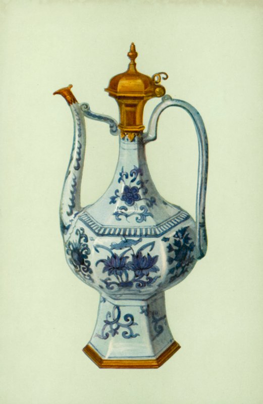 Ewer, Wan Li Dönemi, Çince, Augsburg Dağı ile (renkli taş) by William Gibb