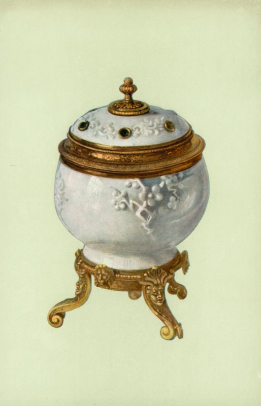 Vazo, Fuchien Porselen, Louis XIV ile, Gümüş Yaldızlı Montaj (renkli taş) by William Gibb