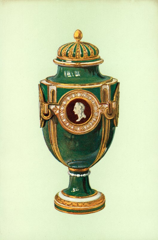 Vazo, Sevr, yeşil zemin (renkli taş) by William Gibb