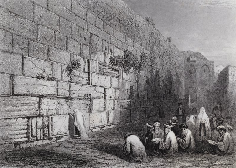 Yahudilerin Ağlama Yeri, Kudüs by William H. Bartlett