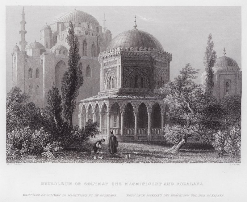 Kanuni Sultan Süleyman ve Roxalana Türbesi (gravür) by William H. Bartlett