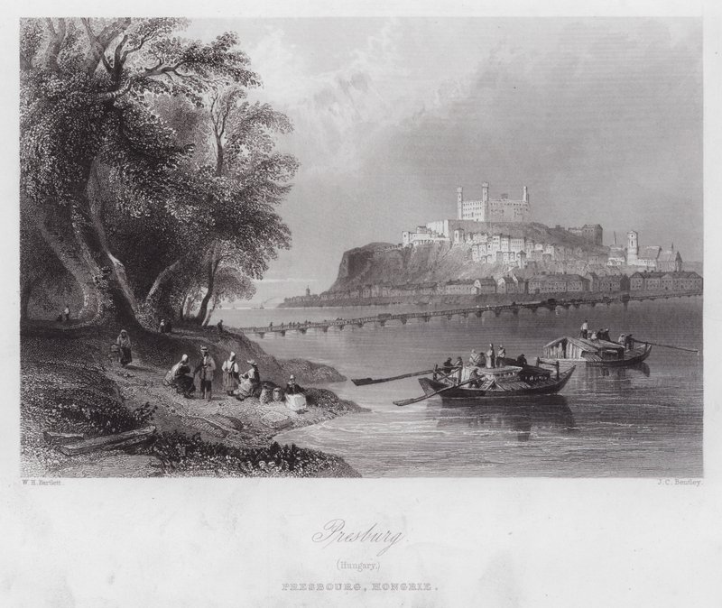 Presburg, Macaristan (gravür) by William H. Bartlett
