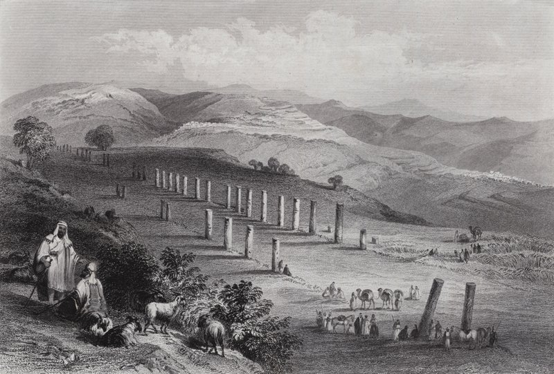 Sebaste, Samiriye Antik Kenti (gravür) by William H. Bartlett
