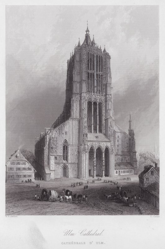 Ulm Katedrali (gravür) by William H. Bartlett