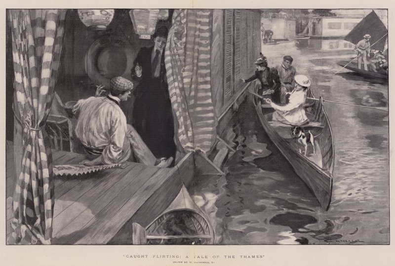 Flört Ederken Yakalandı, Thames Masalı by William Hatherell