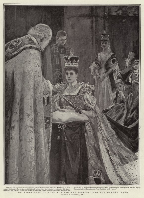 York Başpiskoposu Asayı Kraliçe'nin Eline Veriyor by William Hatherell