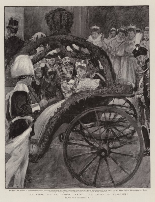 The Bride and Bridegroom leaving the Castle of Ehrenburg  by William Hatherell