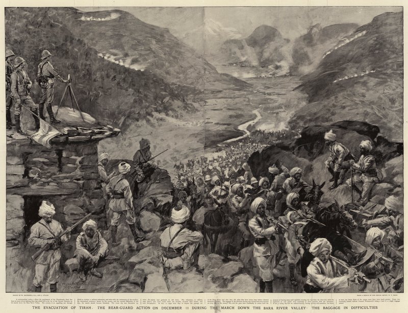 Tirah'ın Tahliyesi, Mart ayında Bara Nehri Vadisi'nde 13 Aralık'ta Arka Muhafız Eylemi, Zorluklar İçinde Bagaj by William Hatherell