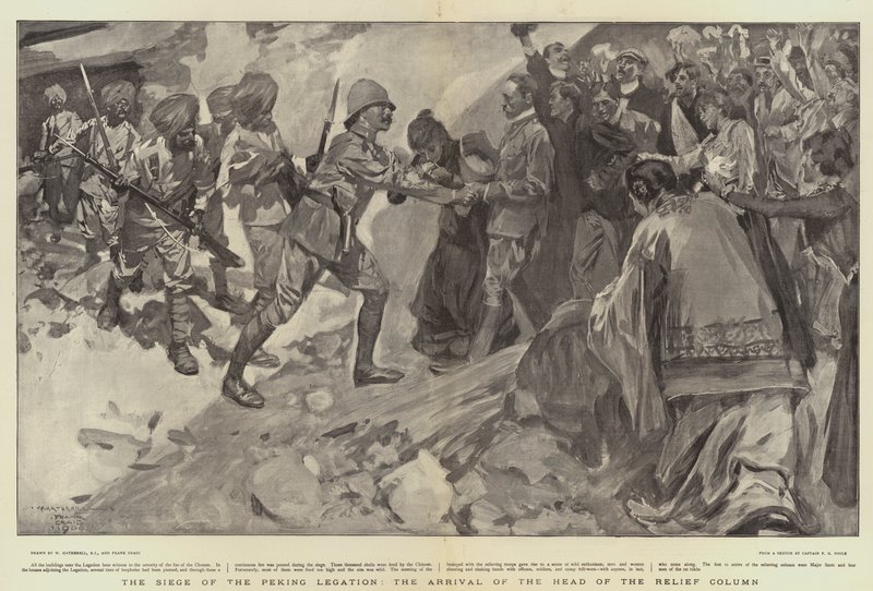 Pekin Elçiliği Kuşatması, Rölyef Sütunu Başkanının Gelişi by William Hatherell