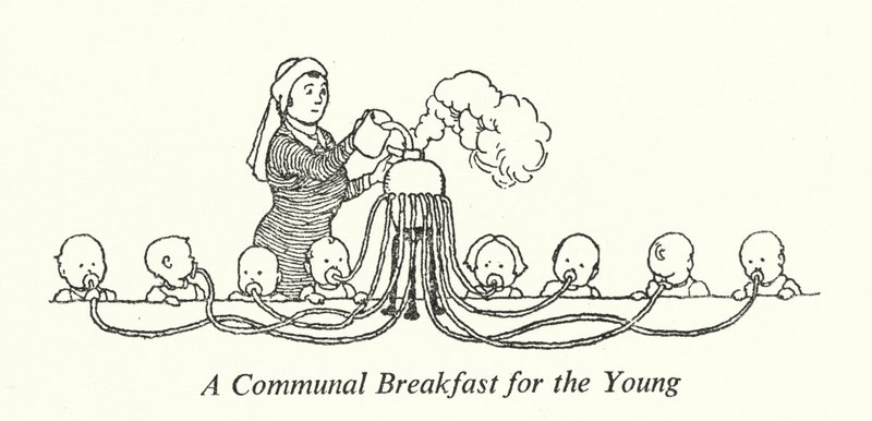 Gençler için Ortak Kahvaltı (lito) by William Heath Robinson